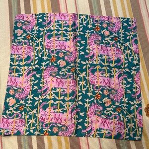 J Crew - Drakes Silk Pink and Green Animal and Floral Scarf